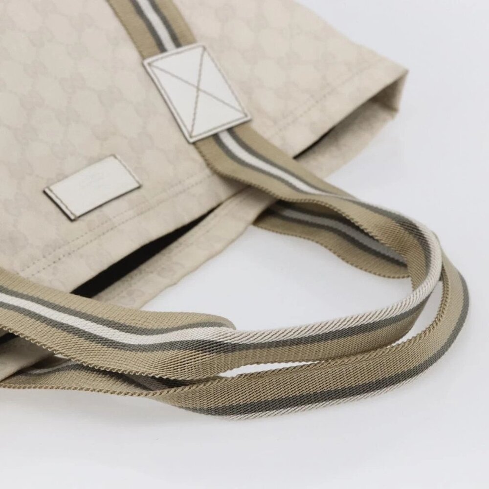 GUCCI GG Canvas Tote Bag White Beige 189669 Auth yk19750 - Picture 8 of 16